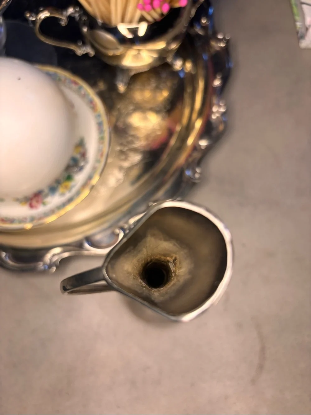 Vintage Silver Plated Bud Vase Ewer MCM Made in Hong Kong 7”